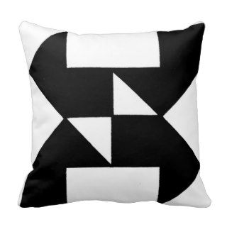 Abstract Black and White Number 2 Pillow