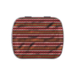 Colorful tribal pattern candy tins