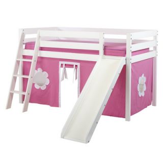 Wildon Home ® Princess Twin Loft with 1/2 Guard Rail and Slide
