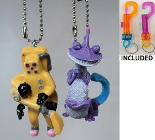 Disney/Pixar's Monsters Inc. "Randall & CDA Agent" Key Chain Set of 2   Both With Detachable Ball Chain Key Rings   Limited Availability + (2)Colored Belt Loop Key Chains Included 