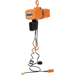 Vestil Economy Chain Hoist with Chain Container — 2000-Lb. Capacity, Model# H-2000-1  Electric Chain Hoists
