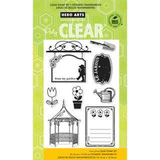 Hero Arts Clear Stamps 4"x6" Sheet Le Jardin Hero Arts Clear & Cling Stamps