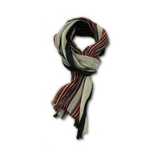 unisex elliot striped silk and linen scarf by archie foal