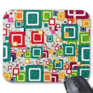 Colorful Abstract Geometric Random Squares Pattern Mousepads