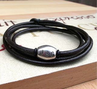 silver cocoa bean personalised wrap bracelet by claire gerrard designs