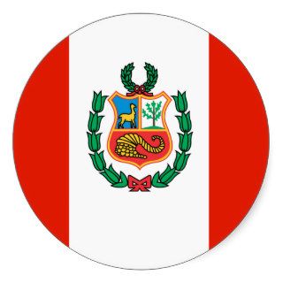Peru Flag Round Sticker