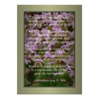 Pink Flower Blooms ~ 2 Corinthians 514_17 Posters