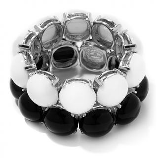 R.J. Graziano "On the Dot" Black and White Set of 2 Stretch Bracelets