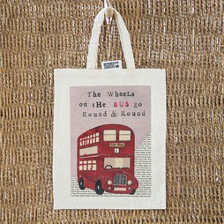 'wheels on the bus' mini tote bag by helena tyce designs