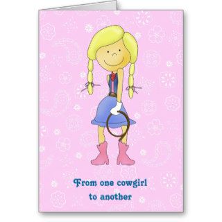 Cute PInk Cowgirl Birthday Card