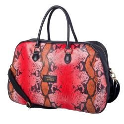 Terrida Python embossed 21 Inch Medium Carry On Dome Duffel Leather Duffels