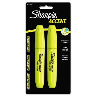 Sharpie Accent Products   Sharpie Accent   Accent Jumbo Highlighter, Chisel Tip, Fluorescent Yellow, 2/Pk   Sold As 1 Pack   Large ink supply ensures a long marking life.   Versatile chisel tip is ideal for both highlighting and underlining.   Unique anti 