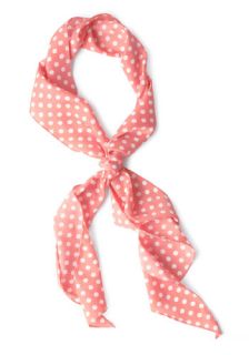 Bow to Stern Scarf in Pink Dots  Mod Retro Vintage Scarves
