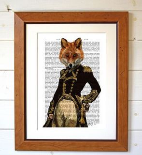 admiral fox in uniform dictionary art print by fabfunky
