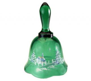 Fenton Art Glass Emerald Green Church Bell —