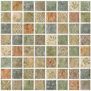 SomerTile 7.75x7.75 inch Montage Lumine Decor Ceramic Wall Tiles (Pack of 10) Somertile Wall Tiles