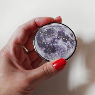bunting on the moon compact mirror by vivid please