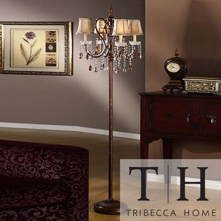 Tribecca Home Clarissa Tea Crystal Floor Lamp Tribecca Home Floor Lamps