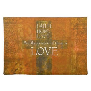 Faith Hope Love Bible Verse Place Mats