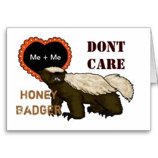 Honey Badger Single Funny Valentine's Day Card