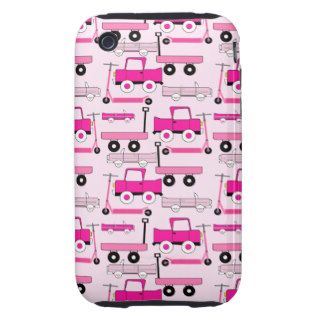 Hot Pink Wheels Vintage Cars Trucks Scooters Wagon iPhone 3 Tough Covers