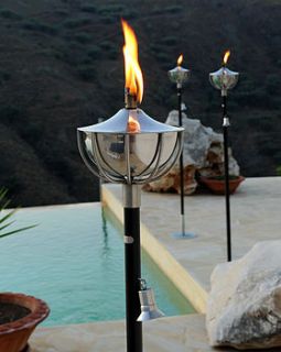 pair of roman steel garden torch by posh garden furniture