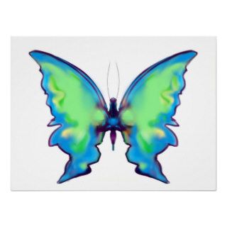 Blue and Green Irridescent Beautiful Butterfly Posters