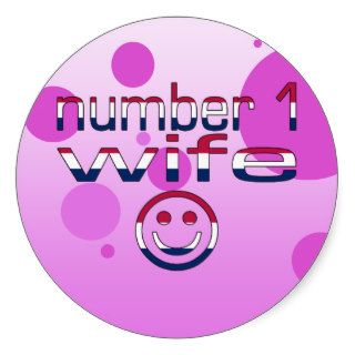 Number 1 Wife in American Flag Colors Sticker
