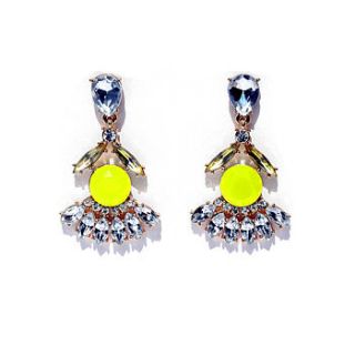 yellow statement drop earrings by anna lou of london