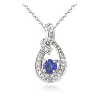 Icz Stonez Sterling Silver Tanzanite and Cubic Zirconia Infinity Necklace ICZ Stonez Cubic Zirconia Necklaces