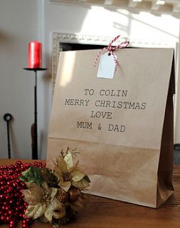 personalised christmas gift bag by creative and contemporary handmade