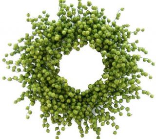 26" Green Berry Wreath by Valerie —