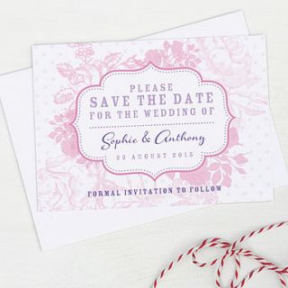 floral wedding save the date card pack by prettywild design