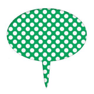 polka dots emerald green cake toppers