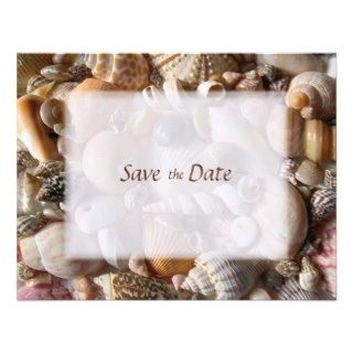 Tropical Seashells, Small Save the Date Cards Invitations