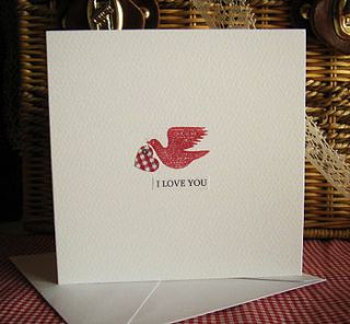 single red dove handmade all purpose card by laura sherratt designs