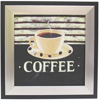 Kitchen Coffee Cup Art Framed Canvas