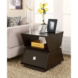 Furniture of America Geometric Modern Double Storage Cappuccino End Table Furniture of America Coffee, Sofa & End Tables