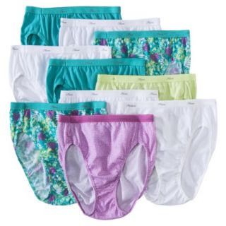 Hanes® Womens 10 Pack Hi Cut Cotton Panty P