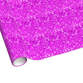 Festive Pink Christmas Holiday Sparkle Glitter Gift Wrapping Paper