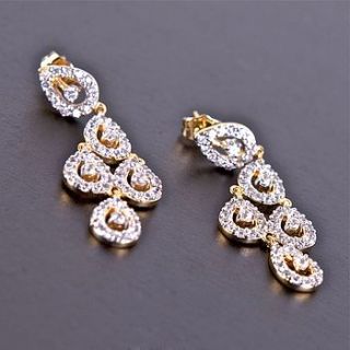 vintage style chandelier rhinestone earrings by gama weddings