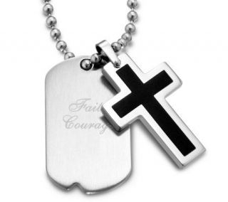 Things Remembered Black Cross Dog Tag —