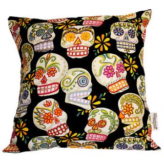 skulls day of the dead cushions by love frankie