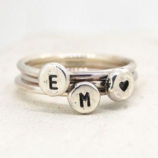 handmade personalised silver stacking ring by alison moore silver designs