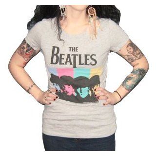 Beatles 'Color Heads' Girls Grey T Shirt (Girls 2XL) Fashion T Shirts Clothing
