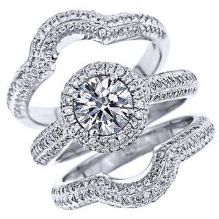 GIA Certified 3.55 Carat G Color SI 1 Clarity Natural Round Fair Cut Diamond Bridal Engagement Ring Set 18k White Gold Jewelry