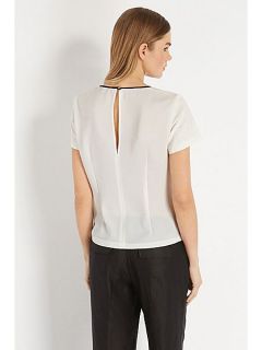 Oasis Floral geo jacquard top Off White