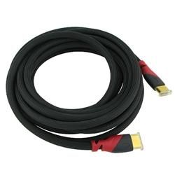 Premium Mesh Black with Red/ Black Plug 15 foot HDMI Cable Eforcity A/V Cables