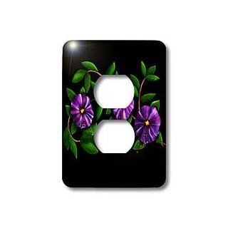 3dRose LLC lsp_11673_6 Pretty Purple Flowers with Yellow Center they Are Sometimes Known As a Potato Bush Flower, 2 Plug Outlet Cover   Outlet Plates  