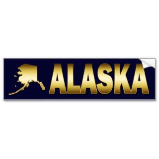 GOLD ALASKA STICKER BUMPER STICKERS